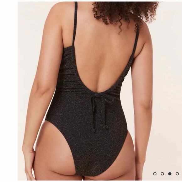 Andie The Liku One Piece Swimsuit Metallic Sparkle Black Medium - Picture 9 of 12
